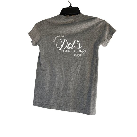 Bella-Canvas Girls Short Sleeve Graphic Tee Dots Hair Salon Gray Size S 6/8 - Picture 2 of 7